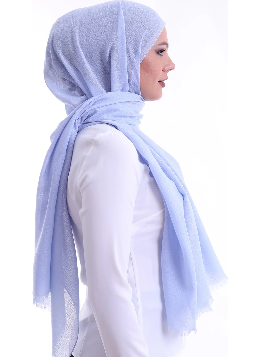 İhvan Online Patterned Cotton Shawl Blue