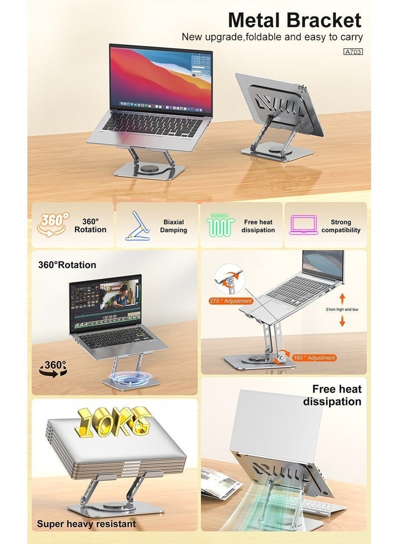 أسبور حامل لابتوب ASPOR A703 – قاعدة معدنية قابلة للطي - Image 4