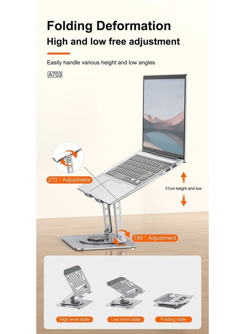 أسبور حامل لابتوب ASPOR A703 – قاعدة معدنية قابلة للطي - Image 2