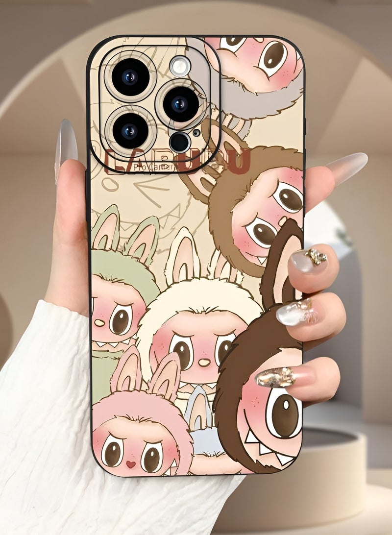 سوق الديكور جراب iPhone 16 Pro Max بتصميم كرتوني لطيف من Labubu - غطاء خلفي ناعم مقاوم للصدمات من مادة TPU - جراب واقٍ خفيف الوزن ومضاد للخدش لهاتف Apple iPhone 16 Pro Max - غطاء هاتف أنيق ومتين للبنات والأولاد - إصدار Labubu Collectors - كمية محدودة - Image 2