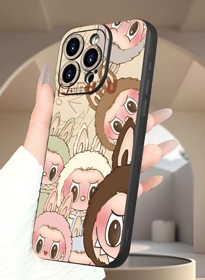 سوق الديكور جراب iPhone 16 Pro Max بتصميم كرتوني لطيف من Labubu - غطاء خلفي ناعم مقاوم للصدمات من مادة TPU - جراب واقٍ خفيف الوزن ومضاد للخدش لهاتف Apple iPhone 16 Pro Max - غطاء هاتف أنيق ومتين للبنات والأولاد - إصدار Labubu Collectors - كمية محدودة - Image 5