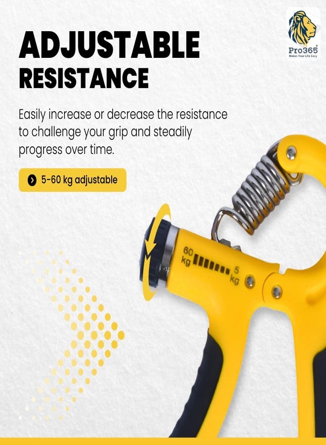 PRO365 D Shape Pro Hand Gripper | Strengthener with Counter Timer | 100KG Resistance | Hand Exerciser for Forearm, Wrist Workout | Improve Grip Strength | Endurance & Flexibility | Black | - Image 2