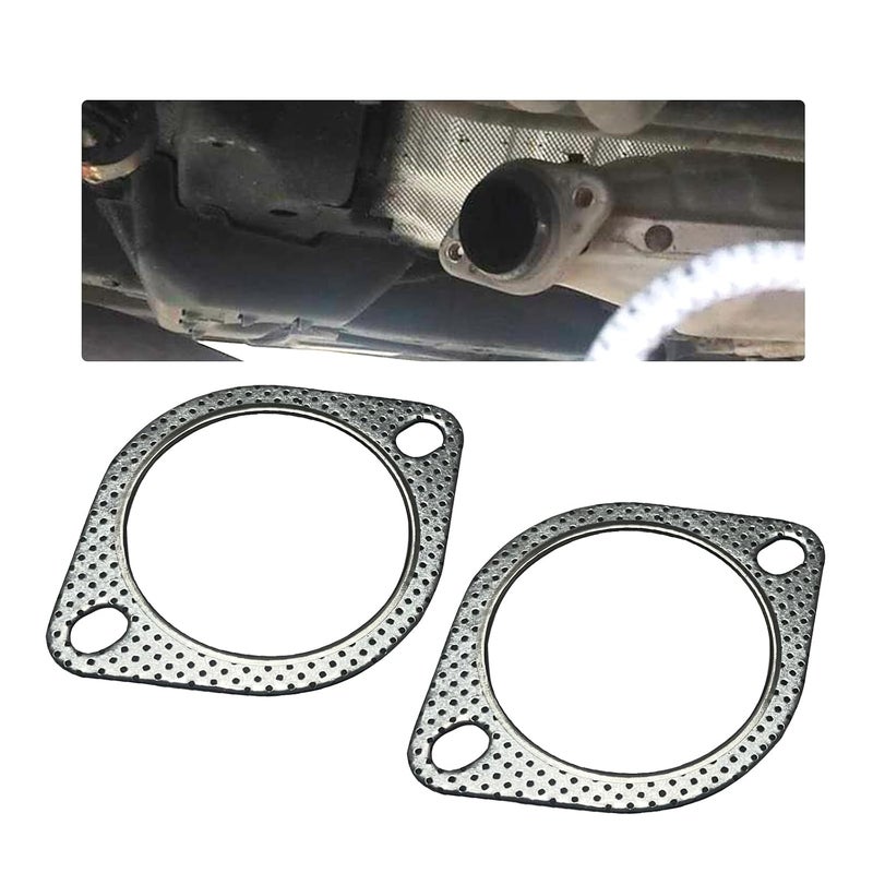 Jitrendo 1 Pack 2 Pcs Car Exhaust Pipe Interface Gasket, Exhaust Flange Gasket,3.0" Id Exhaust Pipe Clamp Flange Reinforced High Temperature Gasket,Fits for Car - Image 1