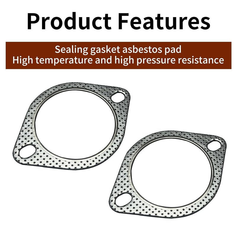 Jitrendo 1 Pack 2 Pcs Car Exhaust Pipe Interface Gasket, Exhaust Flange Gasket,3.0" Id Exhaust Pipe Clamp Flange Reinforced High Temperature Gasket,Fits for Car - Image 5