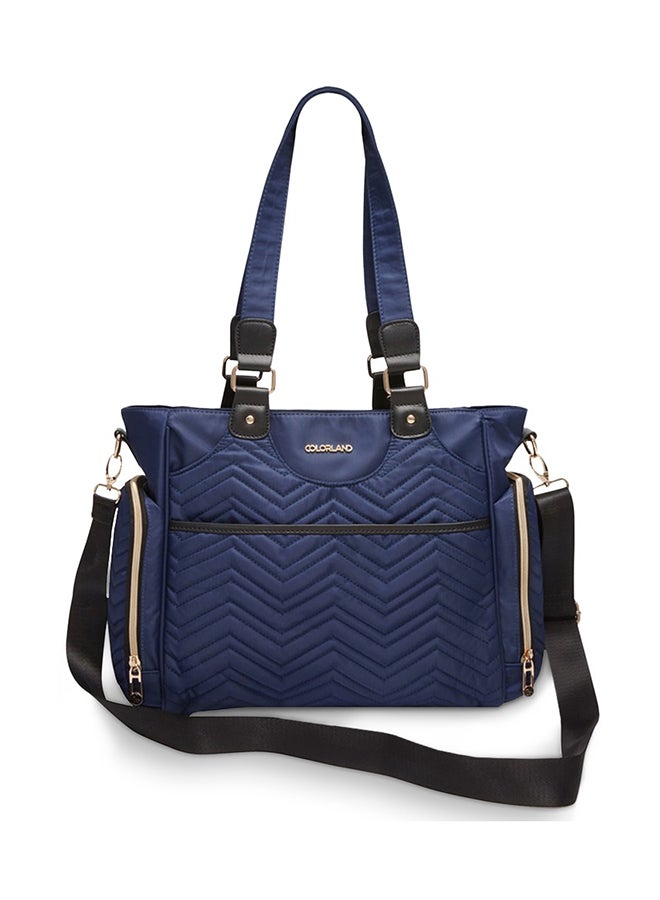 Little Story حقيبة حفاضات ماتيلدا مع حزام كتف مبطن قابل للتعديل - أزرق داكن - Image 2