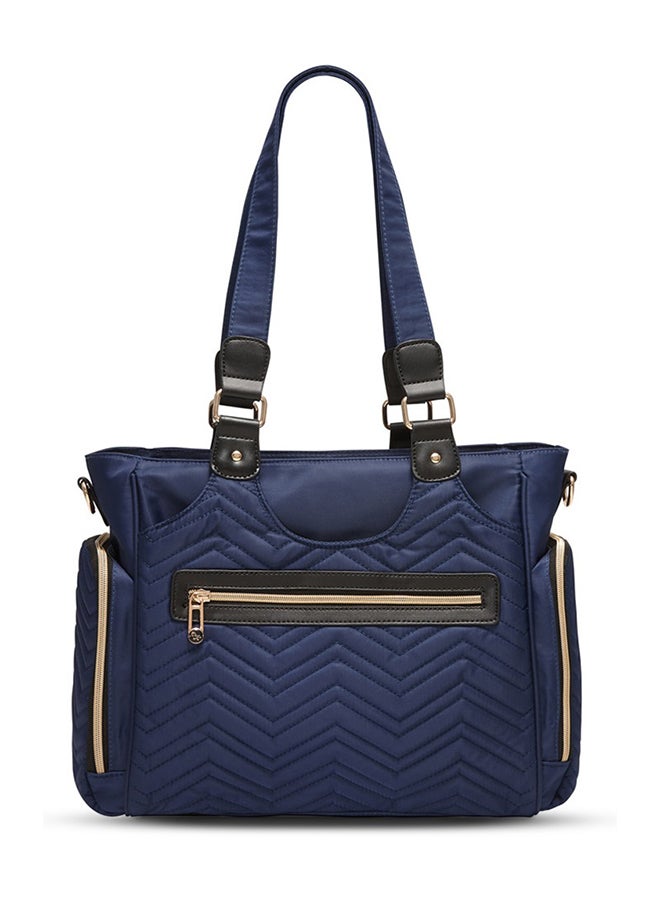 Little Story حقيبة حفاضات ماتيلدا مع حزام كتف مبطن قابل للتعديل - أزرق داكن - Image 5