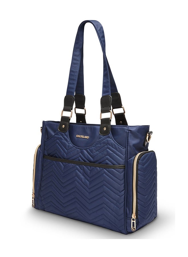 Little Story حقيبة حفاضات ماتيلدا مع حزام كتف مبطن قابل للتعديل - أزرق داكن - Image 3