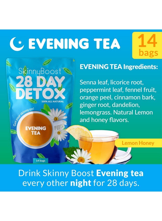 SkinnyBoost 28 Day Detox Tea Kit1 Daytime (28 Bags) 1 Evening (14 Bags) Non Gmo Vegan Reduce Bloating All Natural Detox And Cleanse - Image 4