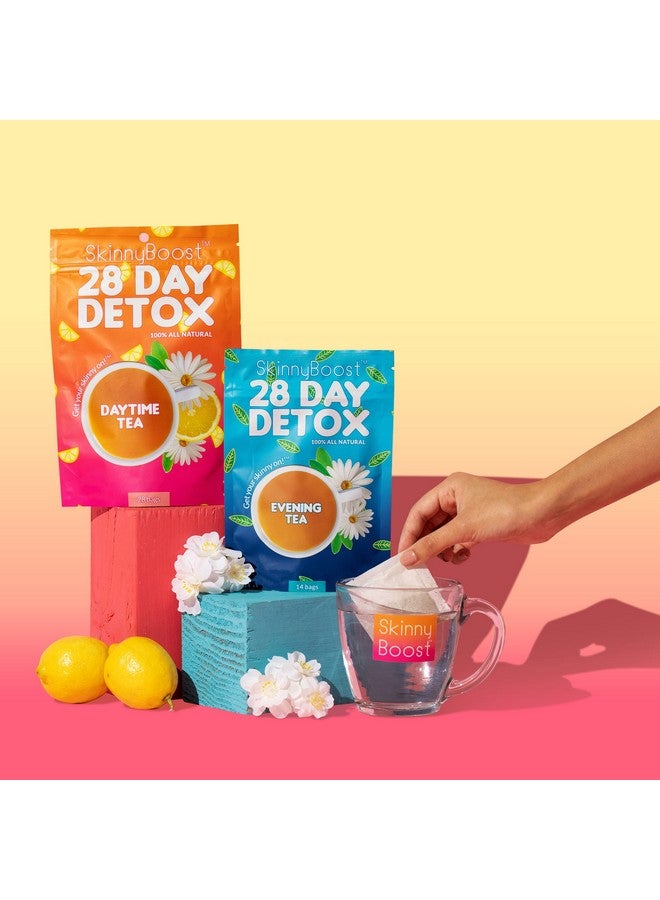 SkinnyBoost 28 Day Detox Tea Kit1 Daytime (28 Bags) 1 Evening (14 Bags) Non Gmo Vegan Reduce Bloating All Natural Detox And Cleanse - Image 5