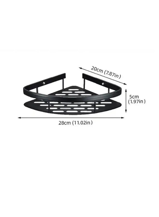 Corner Shower Caddy Shelf Adhesive Bath Corner Black Bathroom Shower Rack No Drilling Wall Mounted Shower Organizer Rustproof Bath Storage Basket for Bathroom Toilet Kitchen - 2 Pack - Image 2