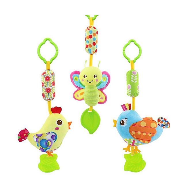 Happy Monkey Hanging Bird Plush Rattle Soft Toy - Early Education Doll, 0M+, L 34cm x B 9.5cm - Image 2