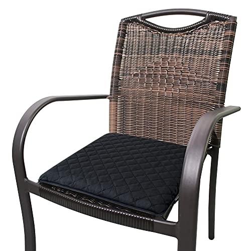 COMFORTANZA Medium-Firm 16x16x1.6 Memory Foam Seat Cushion for Kitchen, Dining, Office Chairs, Car Seats - Washable Velvety Cover w/Waterproof Layer, Non-Slip Base - Comfort, Back Pain Relief - Black - Image 3
