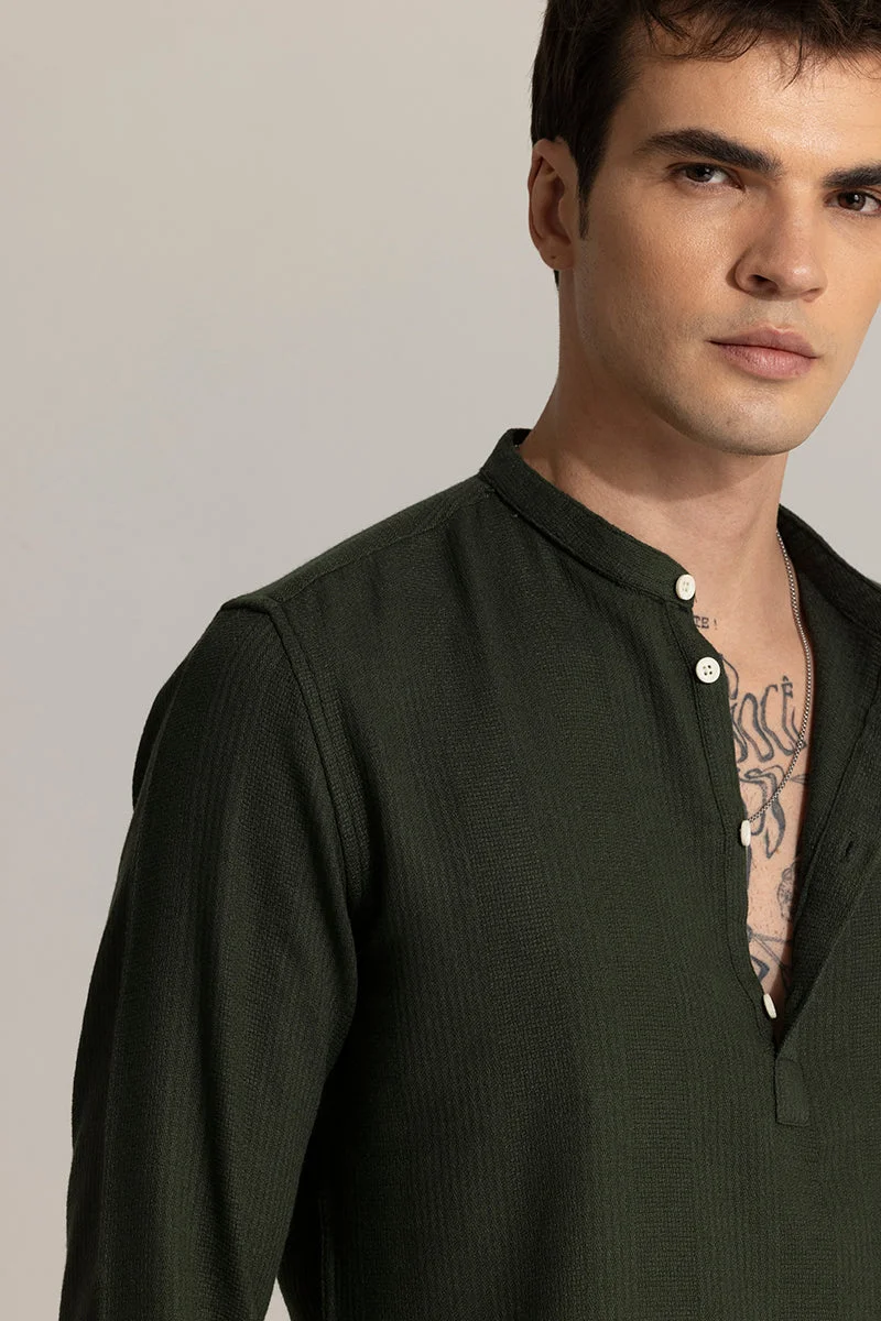SNITCH Mandarin Line Green Kurta