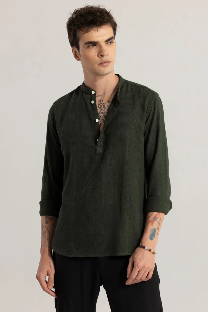 SNITCH Mandarin Line Green Kurta