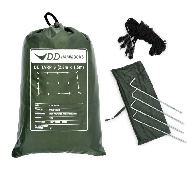 DD Hammocks - DD Tarp S - Olive Green (9ft x 5ft) - 100% Waterproof Lightweight Compact & Multifunctional Rainfly Tarp Tent Bivvi Day Shelter for Camping Backpacking Bikepacking Adventure & Hiking - Image 1