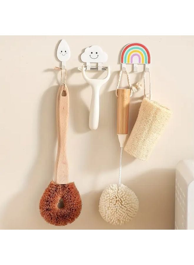 Medium Raindrop Adhesive Wall Hooks No Drill Space Saving Coat Hangers - Image 3