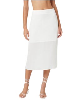 Satin Vented Midi Skirt