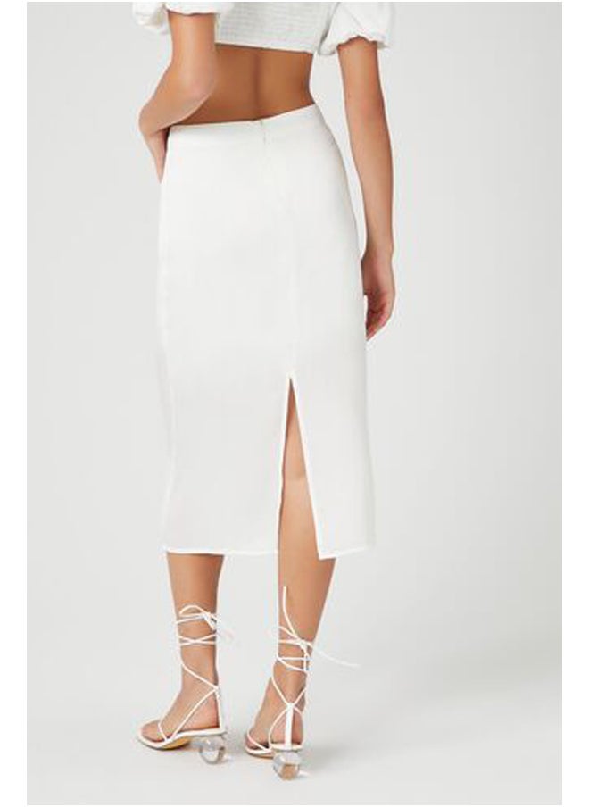 FOREVER 21 - Satin Vented Midi Skirt - Image 1