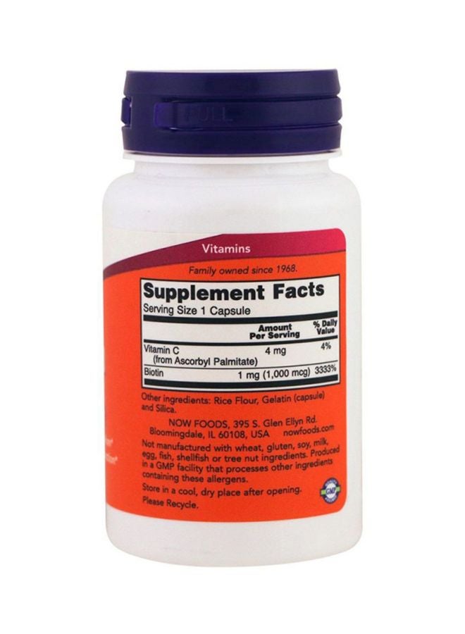Now Foods Biotin 1000 Mcg -100 Capsules - Image 2
