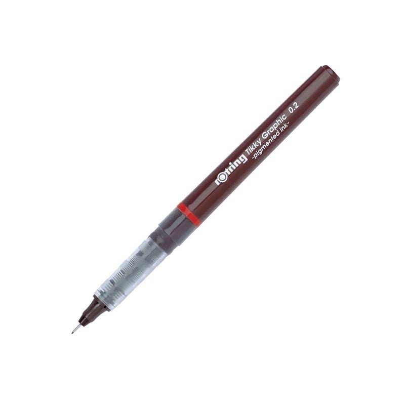 rOtring Tikky Fine Liner Fiber Tip Graphic Pen, 0.2 mm, Black Ink (1904752) - Image 1