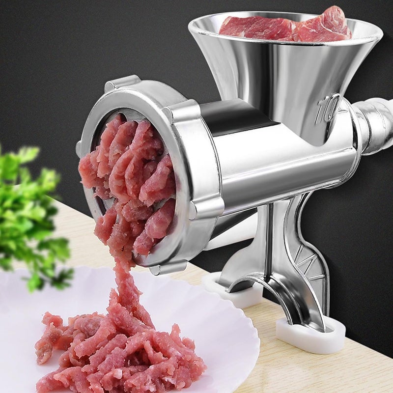 Manual Meat Grinder, Heavy Duty Aluminum Alloy Sausage Maker with Detachable Design and Tabletop Clamp, for Homemade Sausage Meat Filling and Vegetable Chopping (No.10) - Image 2