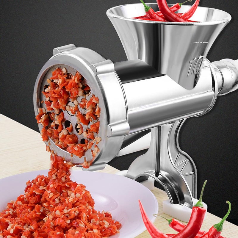Manual Meat Grinder, Heavy Duty Aluminum Alloy Sausage Maker with Detachable Design and Tabletop Clamp, for Homemade Sausage Meat Filling and Vegetable Chopping (No.10) - Image 5