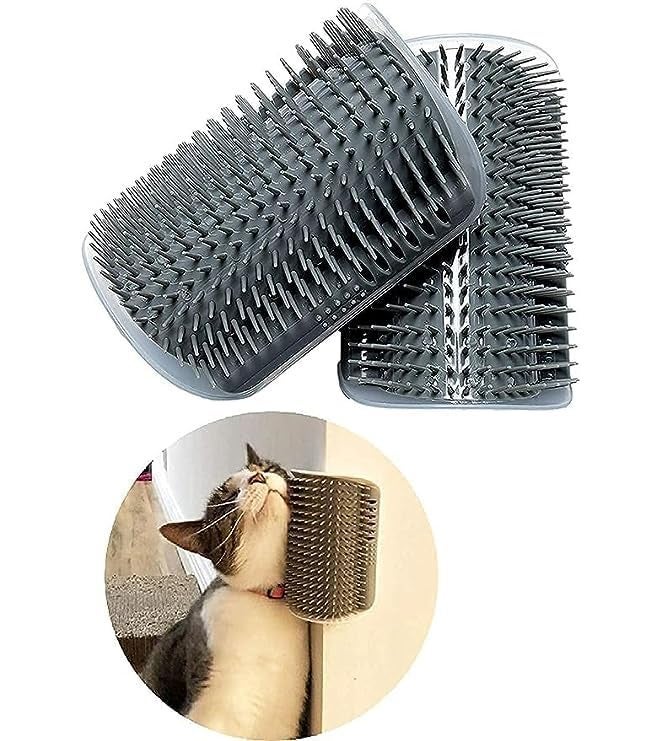 Pups&Pets Cat Self Groomer Wall Corner Groomers Soft Grooming Brush Massage Combs for Short Long Fur Cats, Softer Massager Toy for Kitten Puppy (Cat Brush, Multicolor) - Image 1