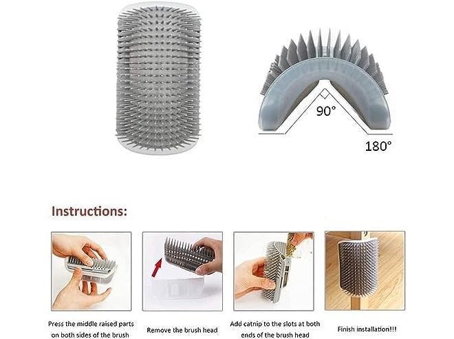 Pups&Pets Cat Self Groomer Wall Corner Groomers Soft Grooming Brush Massage Combs for Short Long Fur Cats, Softer Massager Toy for Kitten Puppy (Cat Brush, Multicolor) - Image 5