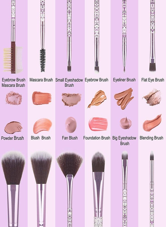 AVTY Makeup Brushes - 12 Pcs Makeup Brush Sets for Foundation Eyeshadow Eyebrow Eyeliner Blush Powder Concealer Contour Shadows with Case - Image 4