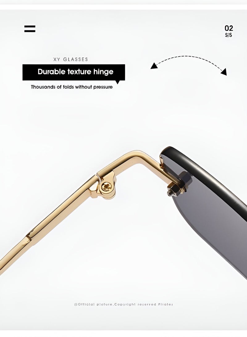 ريتي نظارة شمسية رجالي ونسائي بإطار معدني أنيق وعدسات مستقطبة مع حماية من الأشعة فوق البنفسجية | نظارات موضة فاخرة للقيادة والسفر والرحلات والأنشطة الخارجية | تصميم عصري وخفيف الوزن - Image 4