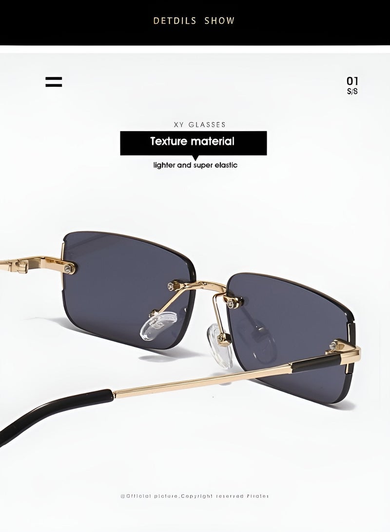 ريتي نظارة شمسية رجالي ونسائي بإطار معدني أنيق وعدسات مستقطبة مع حماية من الأشعة فوق البنفسجية | نظارات موضة فاخرة للقيادة والسفر والرحلات والأنشطة الخارجية | تصميم عصري وخفيف الوزن - Image 5