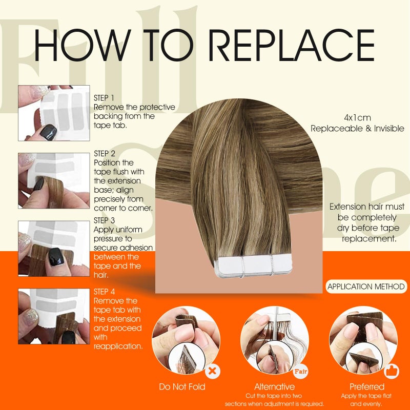 Full Shine Tape in Extensions Human Hair Medium Brown Highlighted Honey Blonde Tape ins Human Hair 14 Inch Real Human Hair Extensions Tape ins 50 Gram 20 Pcs Seamless Skin Weft Hair Extensions 4P27 - Image 5