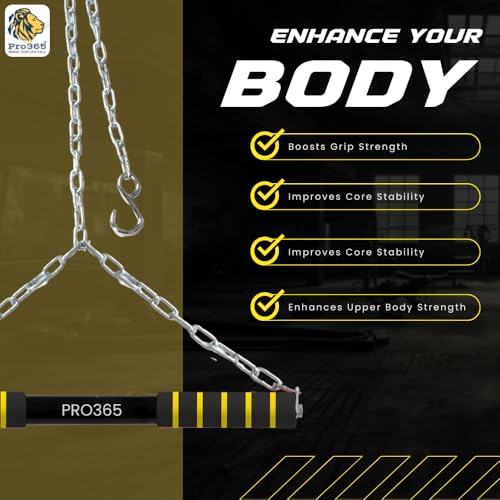 PRO365® Rotational Chin Up Bar SS Compound Material | Monkey Bar | Safe Cushioned Hand Grips | In Room Kids Hanging Rod | Height Growth | Heavy Duty Chain | Home Gym Equipment| 1 Year Brand Warranty - Image 4