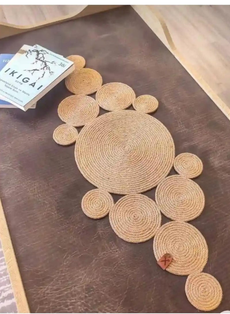 Table ranner made from natural jute yarns Sizs 100 cm 