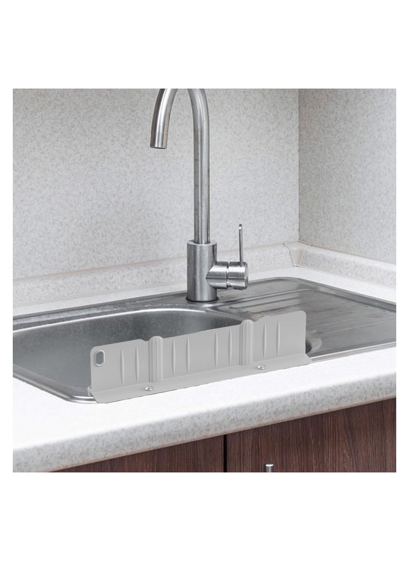 Excefore - Kitchen Sink Splash Guard, 2 in 1 Baffle Design Sink Backsplash Guard, Non Slip Edge Drainage Guard, Easy Installation Splash Proof Guard, Countertop Splash Guard for Kitchen Home(Gray) - Image 1