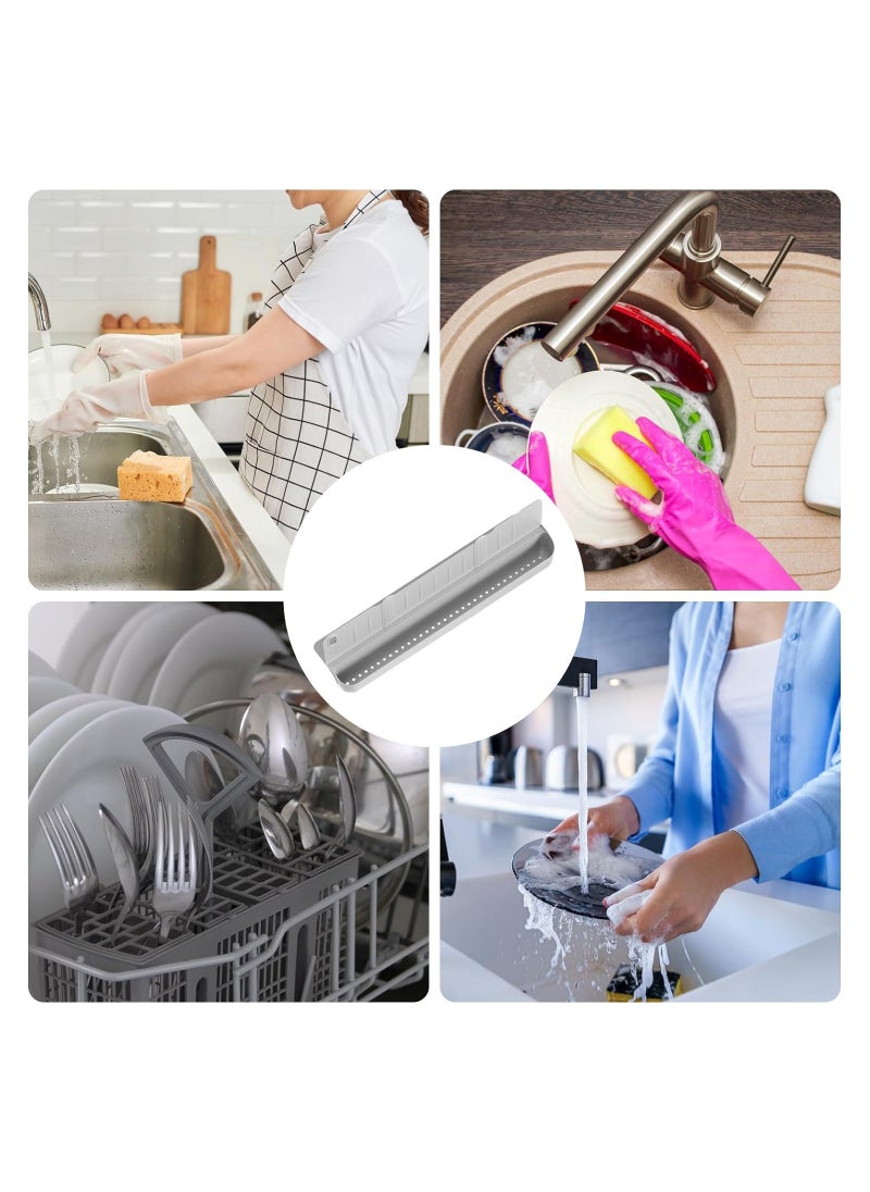 Excefore - Kitchen Sink Splash Guard, 2 in 1 Baffle Design Sink Backsplash Guard, Non Slip Edge Drainage Guard, Easy Installation Splash Proof Guard, Countertop Splash Guard for Kitchen Home(Gray) - Image 1
