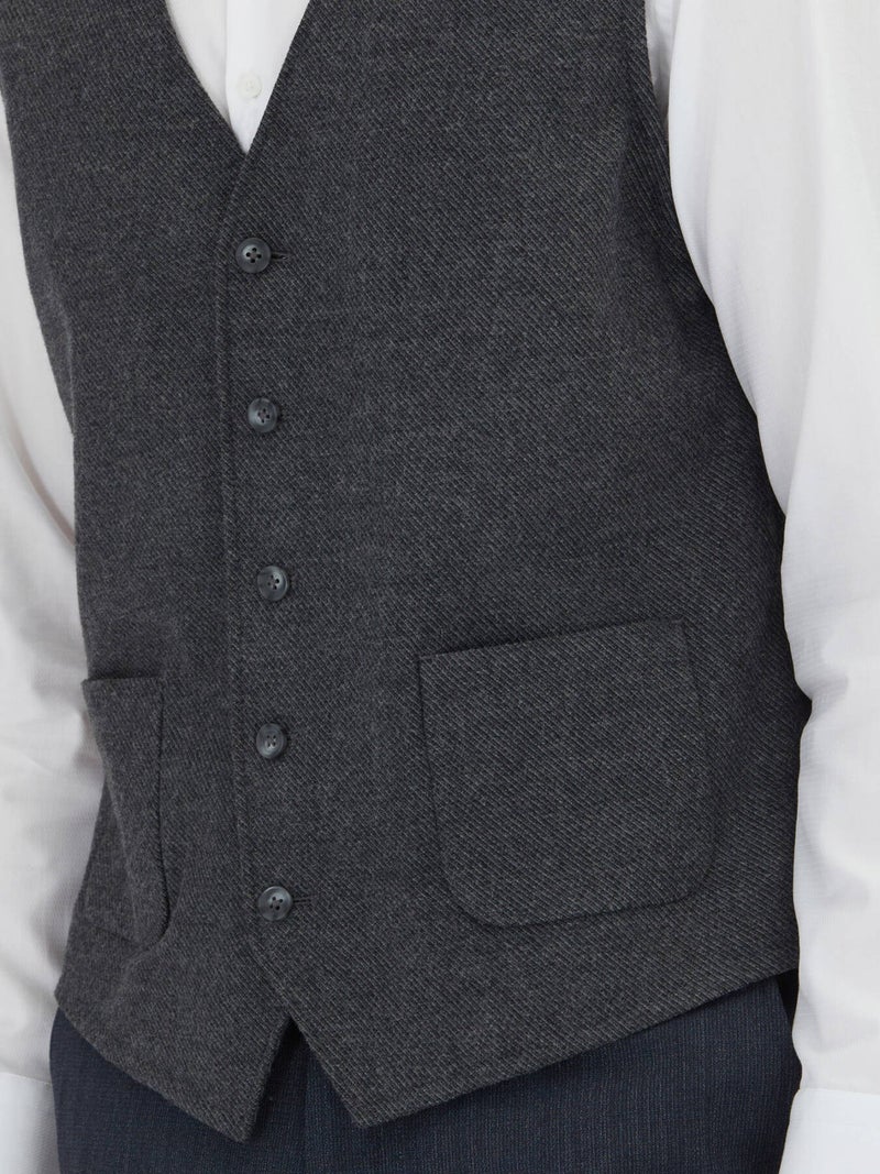 Kip Hard Coal Slim Fit Butterfly Collar Classical Waistcoat - Image 5