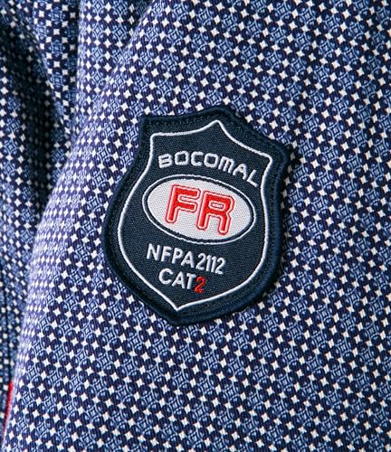 BOCOMAL FR Shirts for Men Printed Plaid Flame Resistant Clothing 6.5oz Cotton Button Up Welding Shirts NFPA2112 CAT2 - Image 3