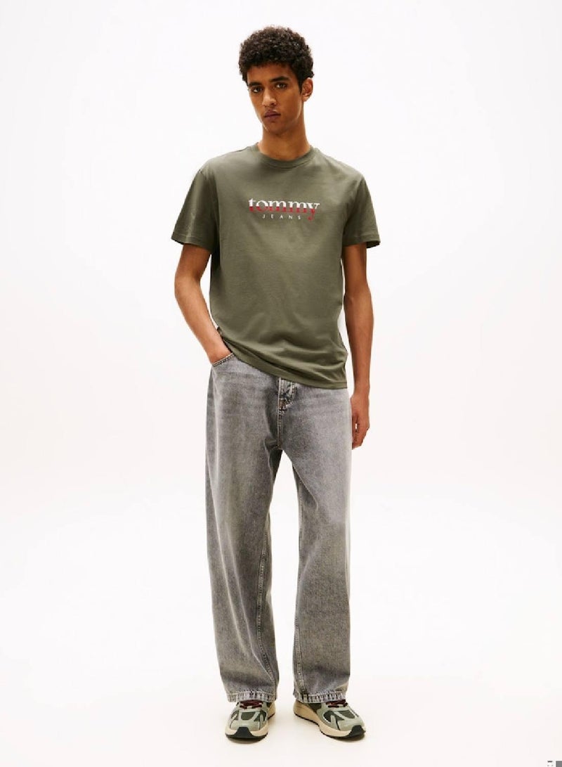 تومي جينز تيشيرت جيرسي بياقة دائرية بشعار - Image 3