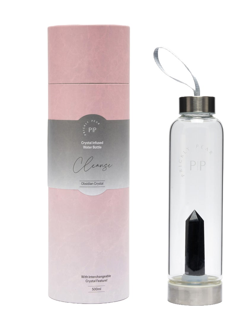 Prickly Pear Obsidian Interchangeable Crystal Water Bottle 500ml  - Image 1
