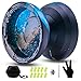 FETESNICE Y26 Professional Butterfly YoYo Dual Mode ResponsiveUnresponsive Finger Spin Yoyo for Kids Adults Competition Players Pro YoYo with 10 Strings Case GlovesBlack Blue Sliver - Image 2
