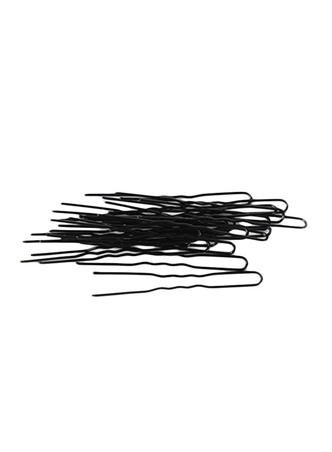 NIBEMINENT 20 Piece U-Shaped Waved Bobby Pin Set Black 7centimeter