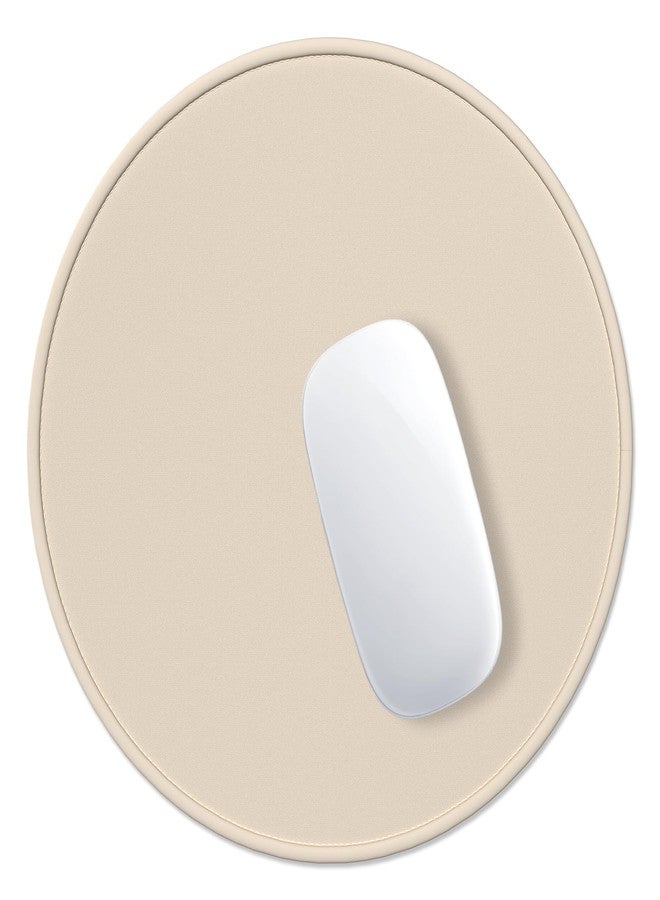Hsurbtra Mouse Pad, Premium-Textured Small Round Mousepad 8.7 x 8.7 Inch Beige, Stitched Edge Anti-Slip Waterproof Rubber Pretty Cute Computer Mat for Office Home Gaming Laptop Men Women Kids - Image 1