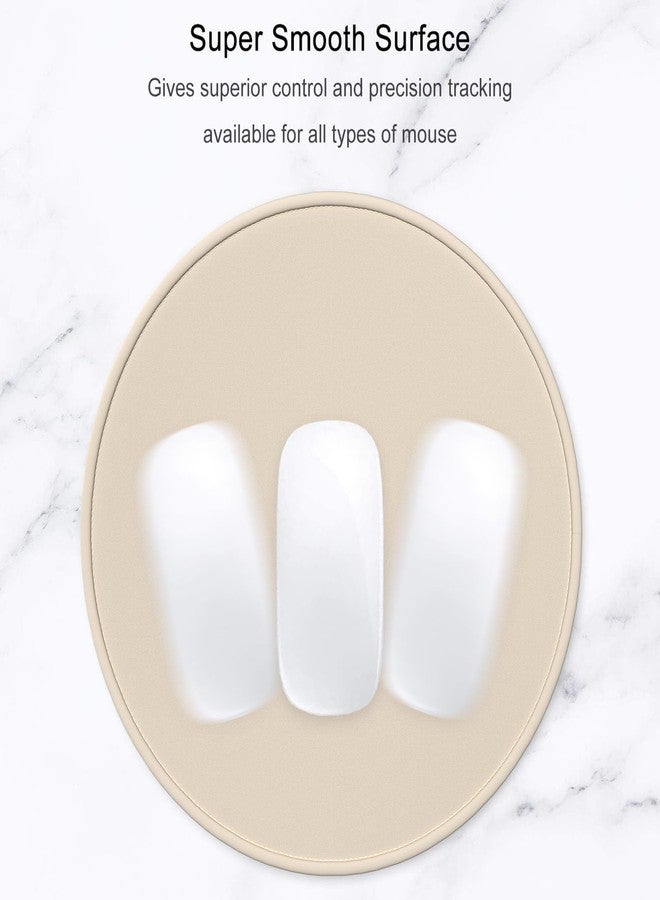 Hsurbtra Mouse Pad, Premium-Textured Small Round Mousepad 8.7 x 8.7 Inch Beige, Stitched Edge Anti-Slip Waterproof Rubber Pretty Cute Computer Mat for Office Home Gaming Laptop Men Women Kids - Image 3