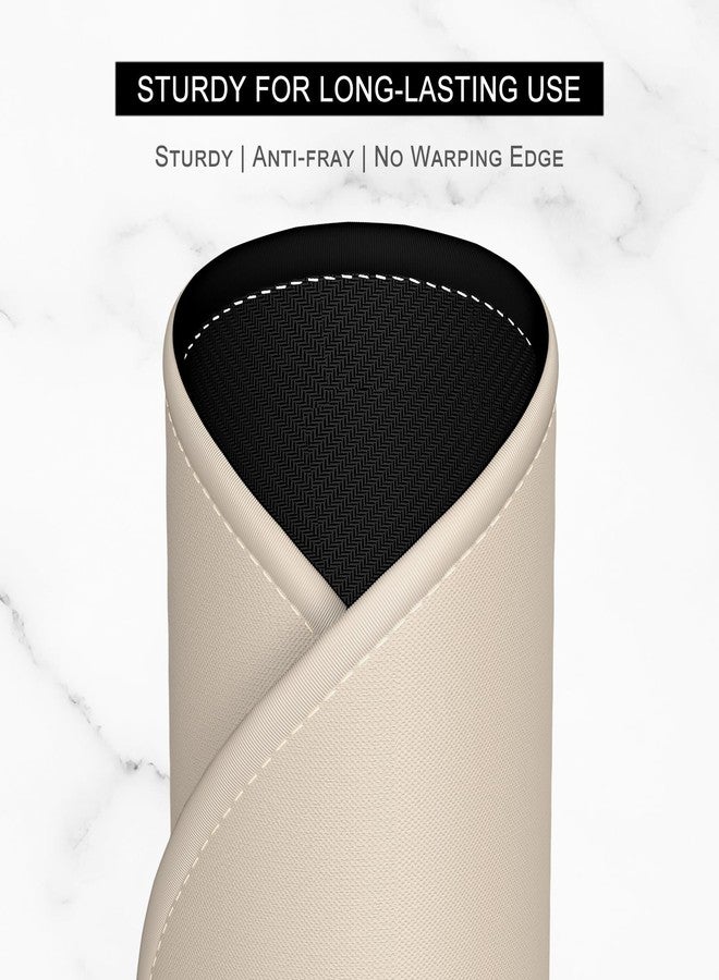 Hsurbtra Mouse Pad, Premium-Textured Small Round Mousepad 8.7 x 8.7 Inch Beige, Stitched Edge Anti-Slip Waterproof Rubber Pretty Cute Computer Mat for Office Home Gaming Laptop Men Women Kids - Image 4