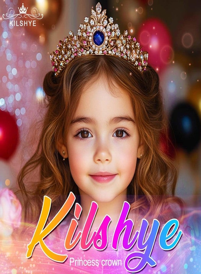 كيلشي تاج كيلشاي المرصع بأحجار الراين للبنات، تاج أميرة صغير، طوق رأس مرصع بالكريستال لأعياد الميلاد (فضي) - Image 4