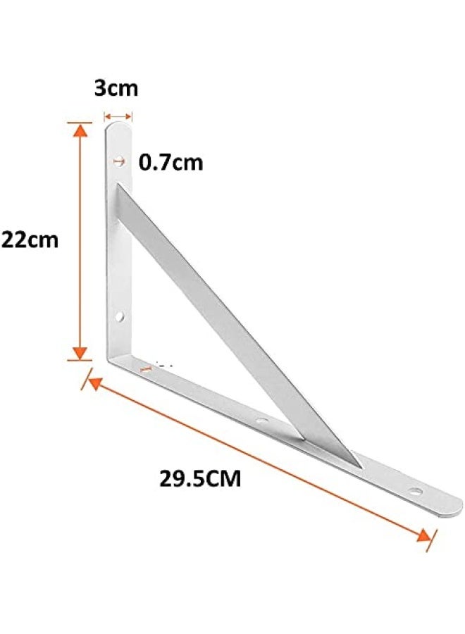ROBUSTLINE Heavy Duty One Pair Shelf Brackets 9 X 12 Floating Shelves Tripod Triangle Shelf L Brackets 90 Degree Angle Wall Mounted Shelf Supporter Bracket Frame - Image 3