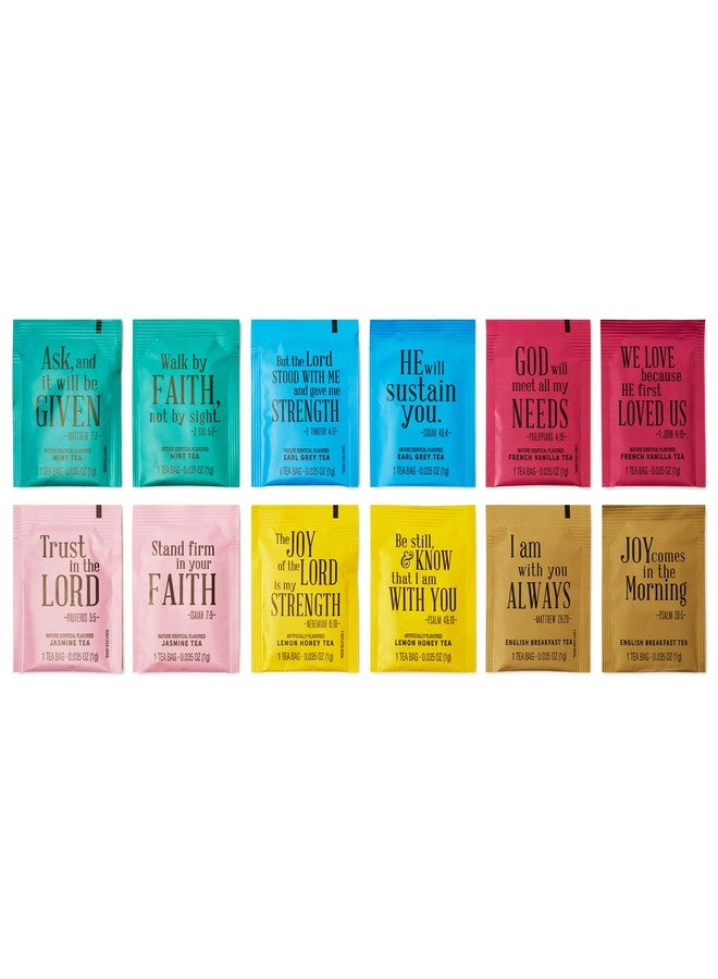 Thoughtfully, Tea Affirmations Christian Prayer Gift Set for Women, Religious Tea Gift with 6 Flavors and Bible Verses from Psalms and Other Books to Rejoice, Pack of 90 - Image 2