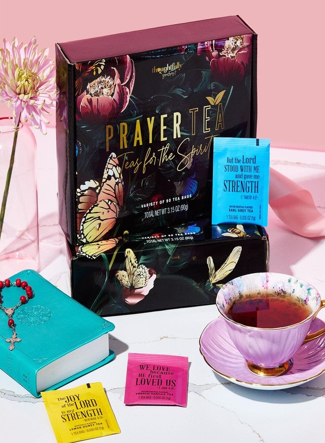 Thoughtfully, Tea Affirmations Christian Prayer Gift Set for Women, Religious Tea Gift with 6 Flavors and Bible Verses from Psalms and Other Books to Rejoice, Pack of 90 - Image 3