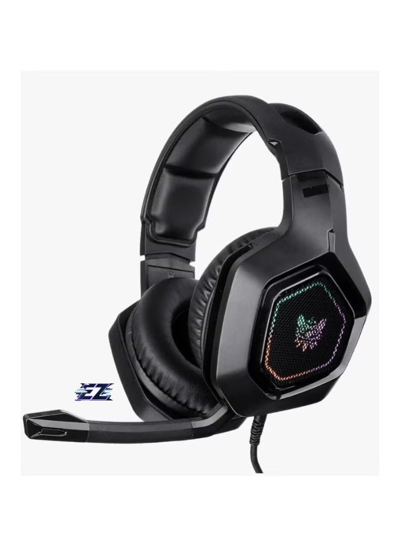 ELTRAZONE K10 Gaming Headphones – Premium Wired Over-Ear Headset with Noise-Canceling Microphone, RGB LED Lights, Comfortable Cushions, High-Quality Audio, Perfect for PC, PS4, Xbox, Mobile Gaming – Black  - Image 1